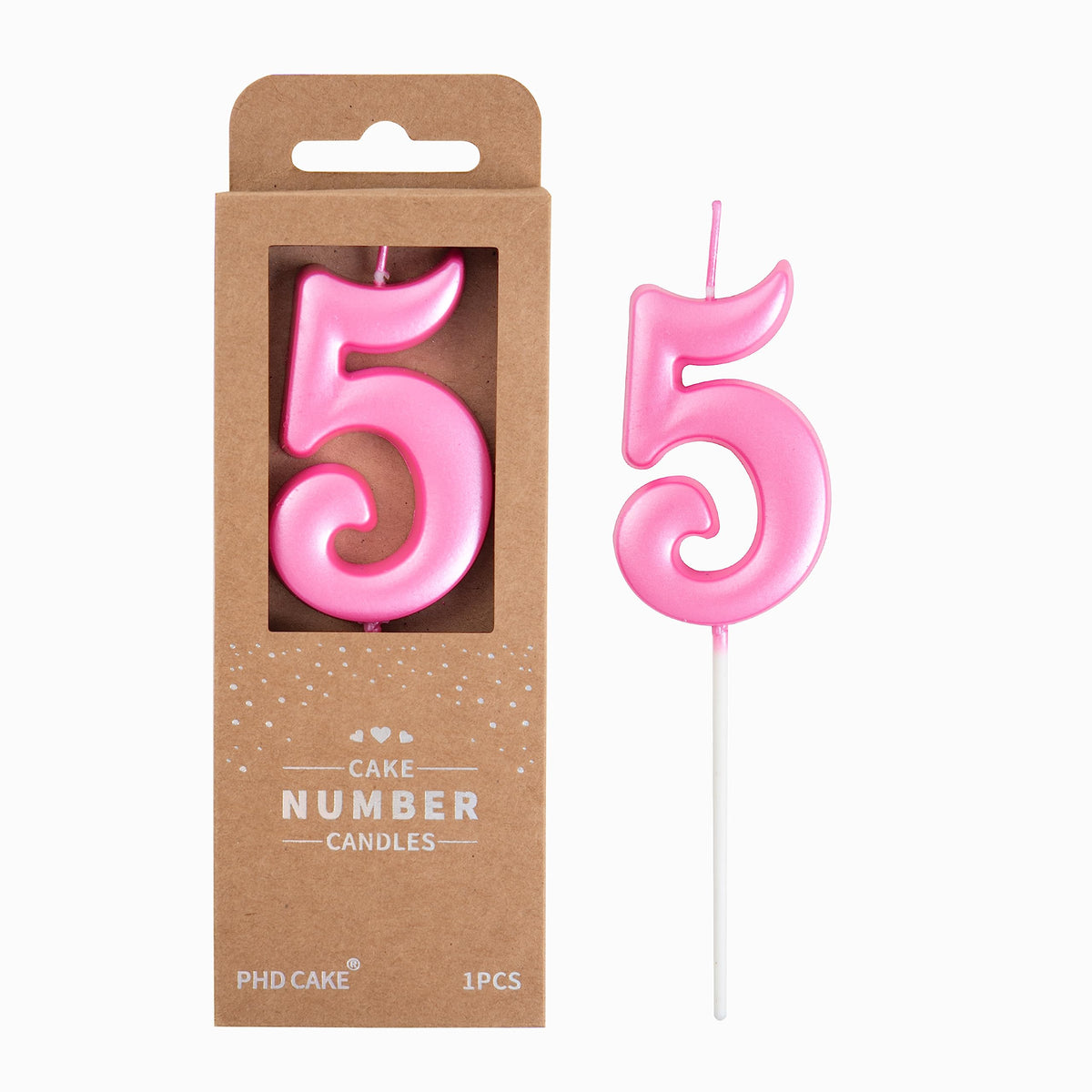 Large Elegant Number Candle for Birthday Cake Celebrations