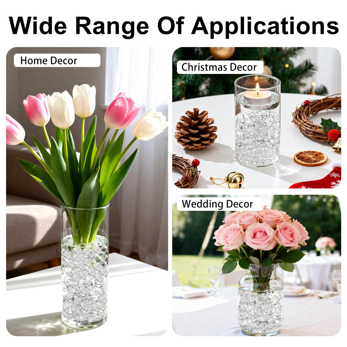 140,000 Clear Water Gel Beads for Vases & Centerpieces