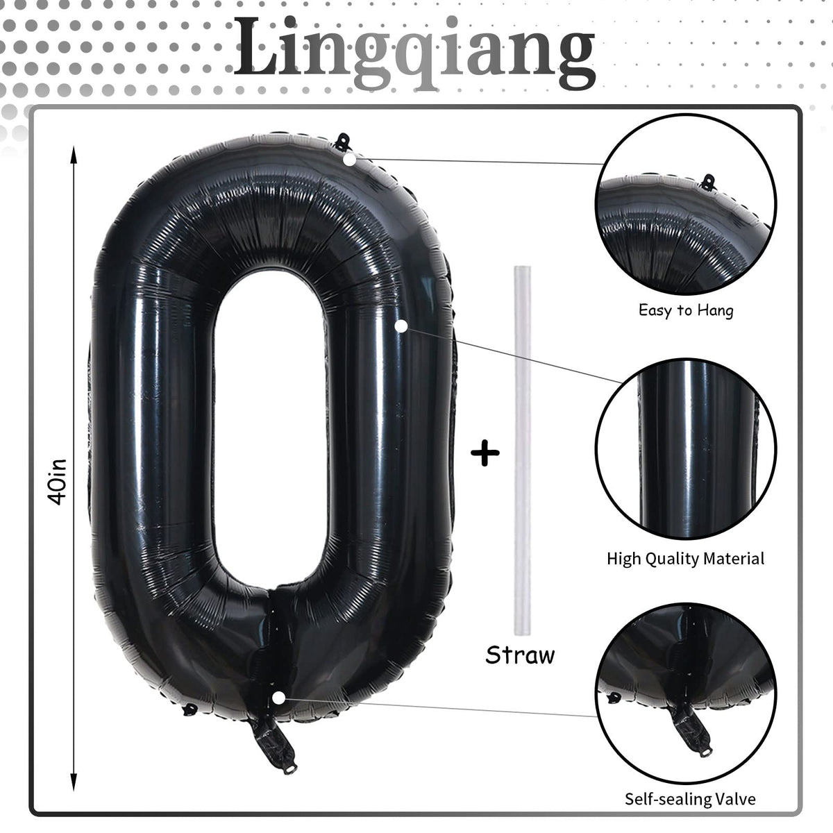 40-Inch Jumbo Foil Number Balloon for Birthday & Events