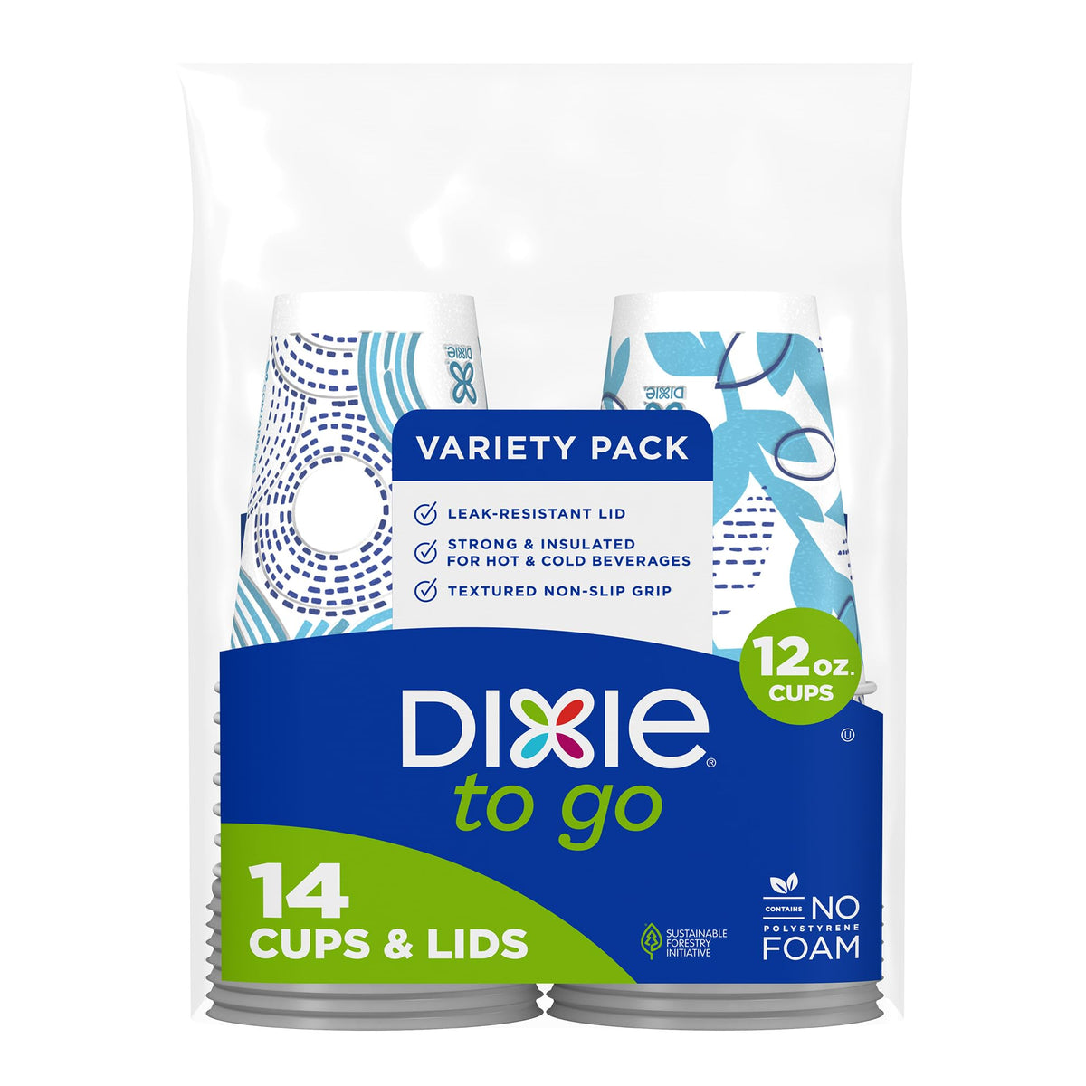 156-Count 12-Ounce Insulated Paper Cups with Lids