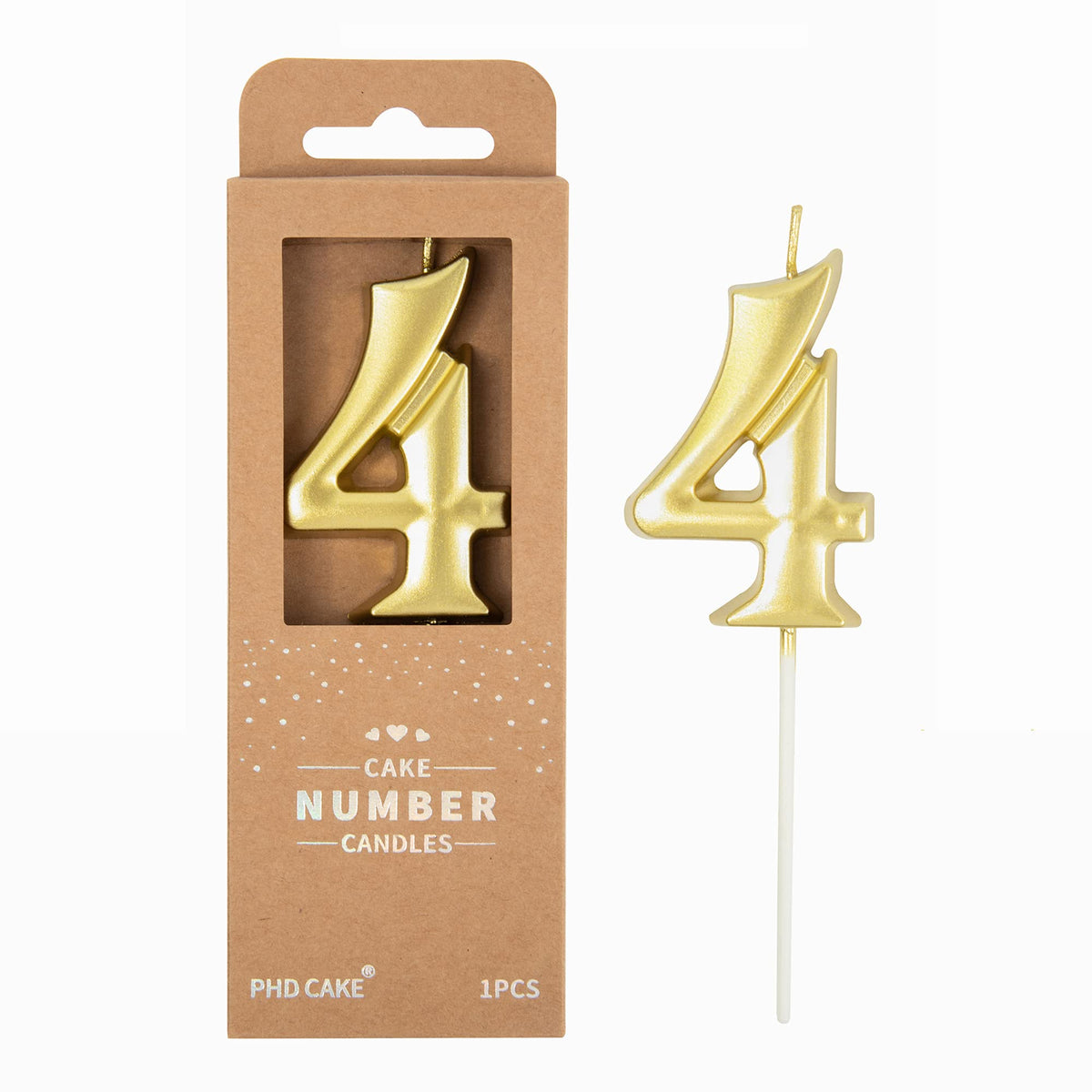Large Elegant Number Candle for Birthday Cake Celebrations