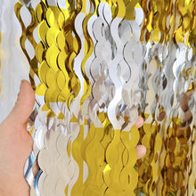 Metallic Tinsel Fringe Backdrop Curtain for Party Events