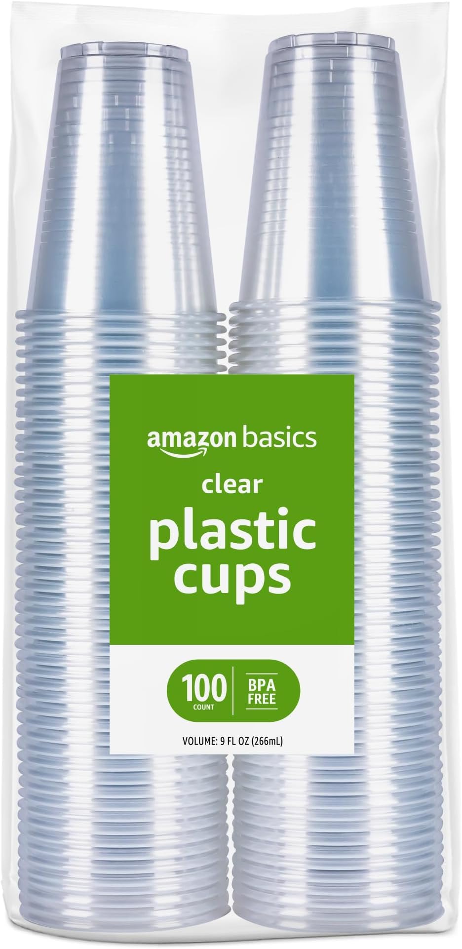 Amazon Basics Clear Disposable Plastic Cups for Parties