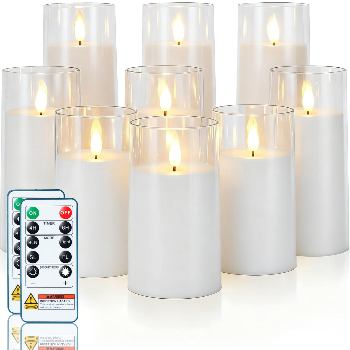 Homemory Acrylic Flameless Candle Set for Party Decor