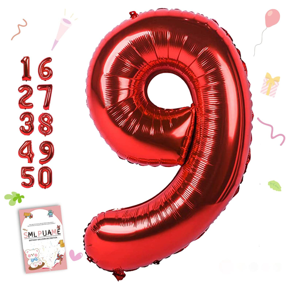 40-Inch Jumbo Foil Number Balloon for Birthday Parties