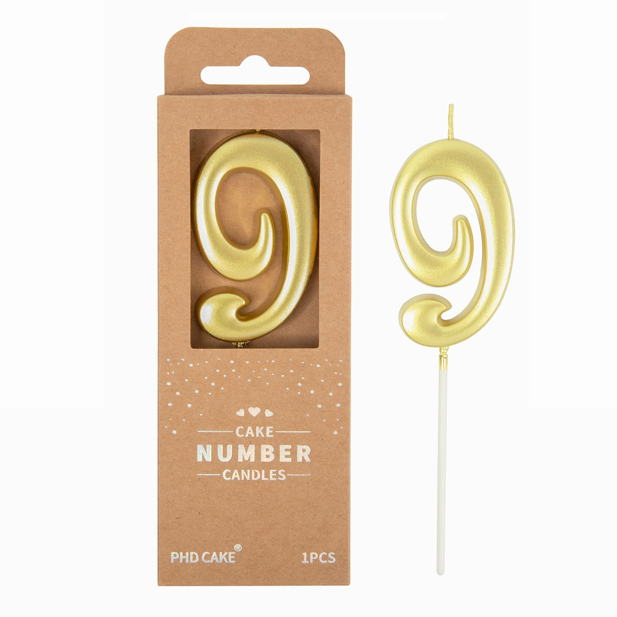 Large Elegant Number Candle for Birthday Cake Celebrations