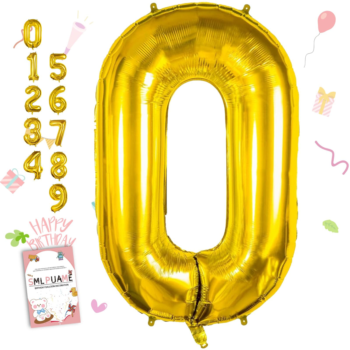 40-Inch Jumbo Foil Number Balloon for Birthday Parties