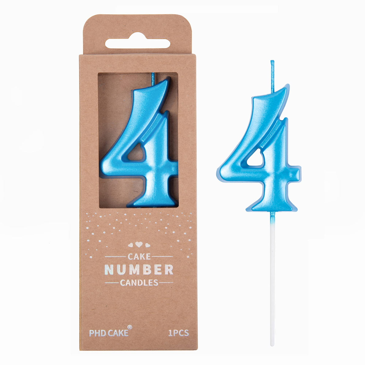 Large Elegant Number Candle for Birthday Cake Celebrations
