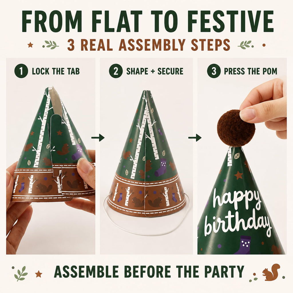 Mini Kids Birthday Party Hats, Assorted DIY Set