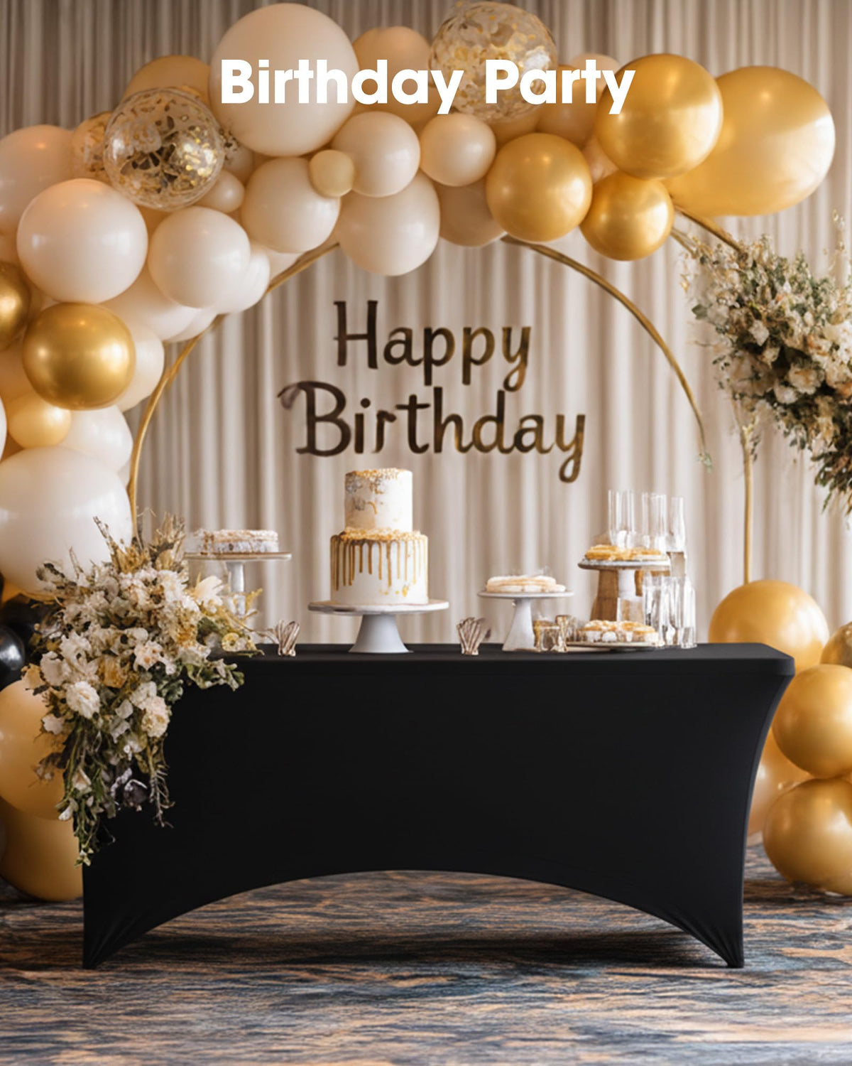 2-Pack Fitted Spandex Tablecloths for Parties & Events