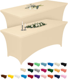 2-Pack Fitted Spandex Tablecloths for Parties & Events