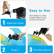 Portable Quick-Fill Air Pump with 3 Nozzles for Inflatables