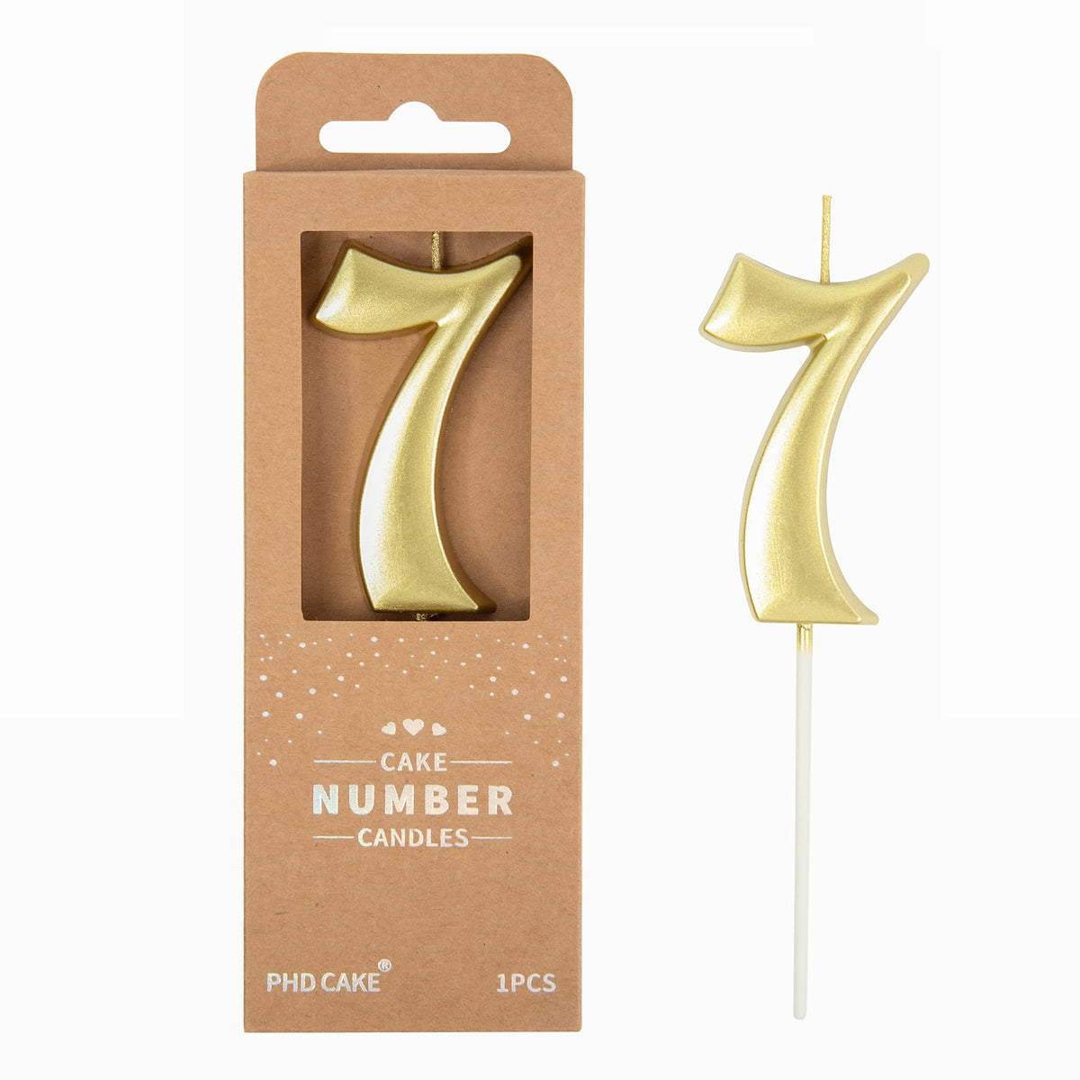 Large Elegant Number Candle for Birthday Cake Celebrations