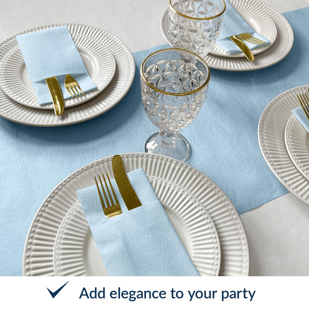 PAW - Linen Feel Napkins with Built-in Flatware Pocket, Airlaid Paper Pre-Folded Napkins