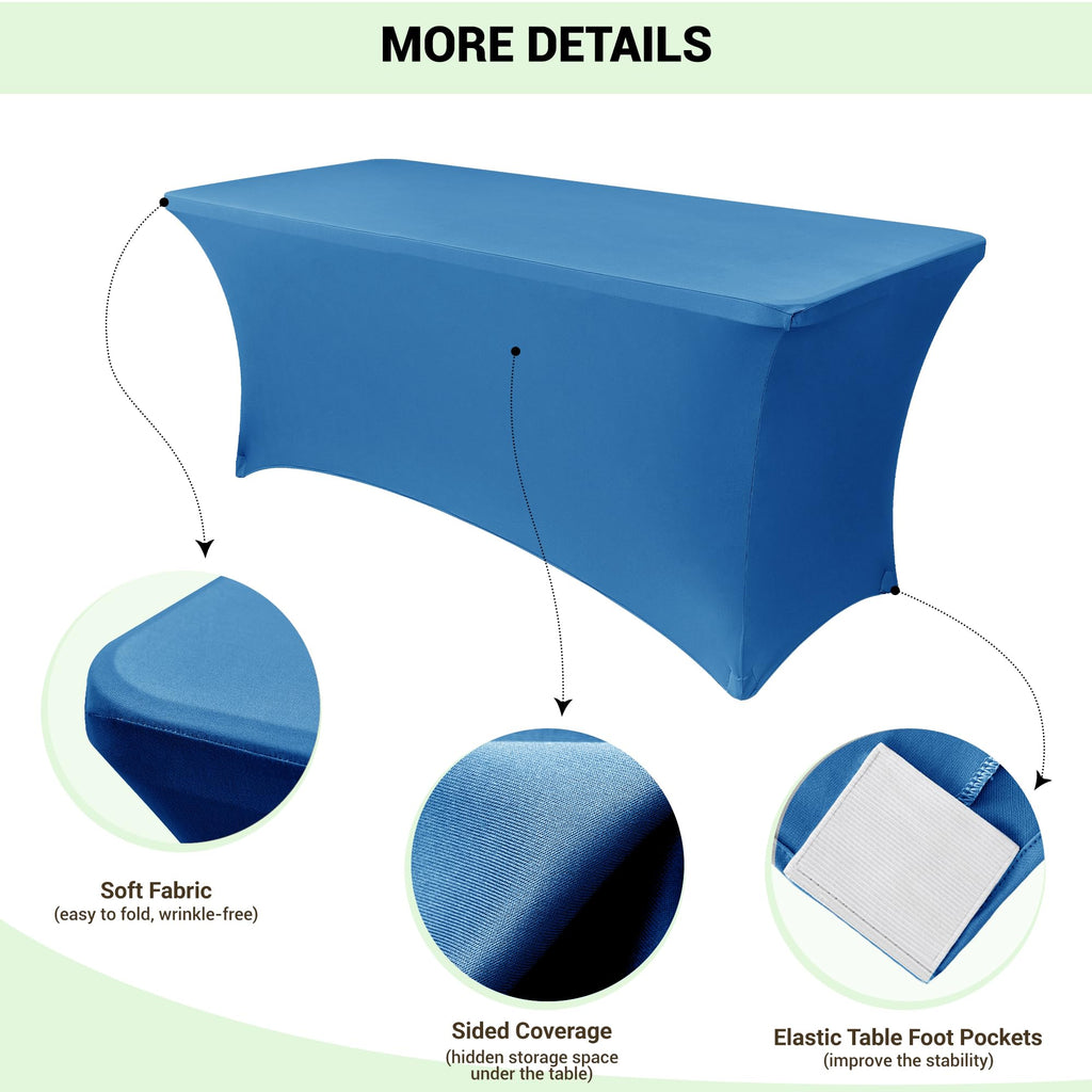Obstal Stretch Spandex Table Cover for Standard Folding Tables - Universal Rectangular Fitted Tablecloth Protector for Wedding, Banquet and Party
