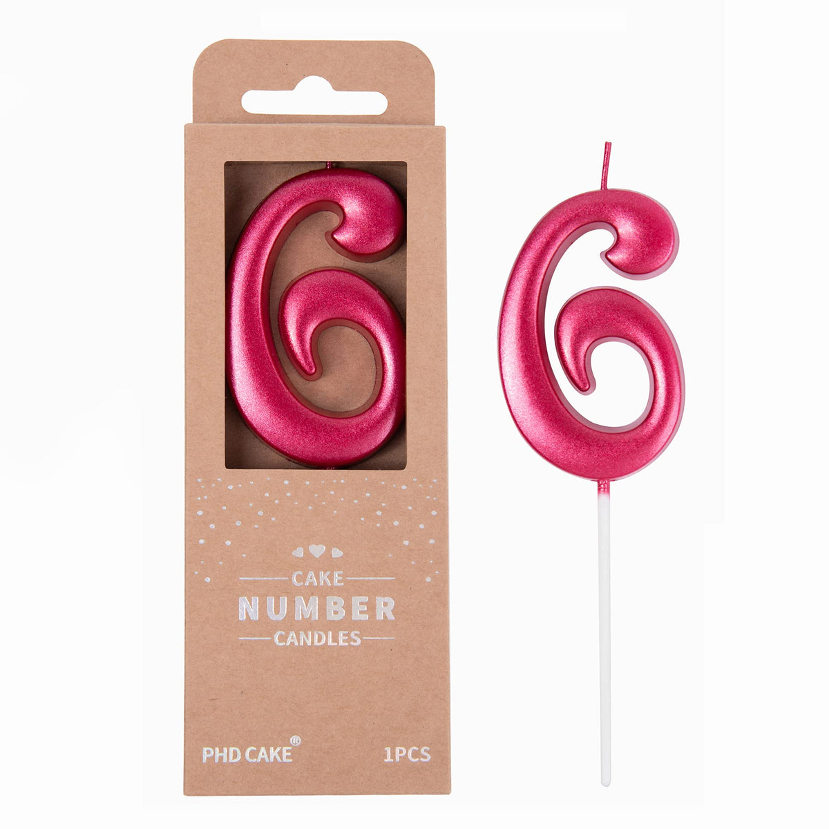 Large Elegant Number Candle for Birthday Cake Celebrations