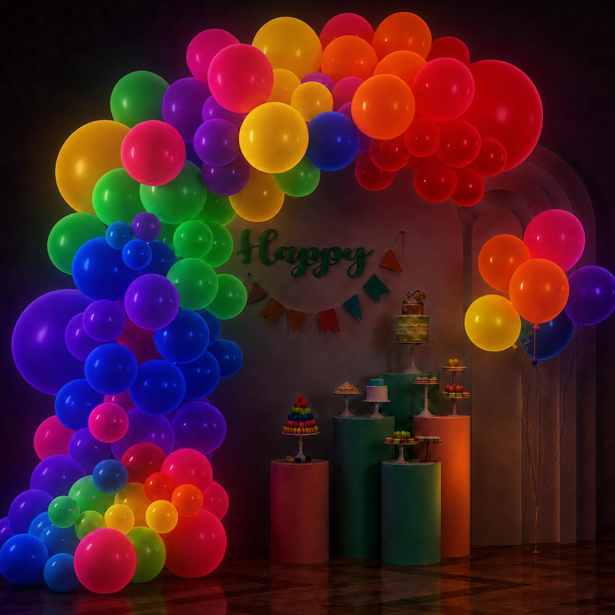 UV Neon Glow Balloons for Blacklight Parties & Events