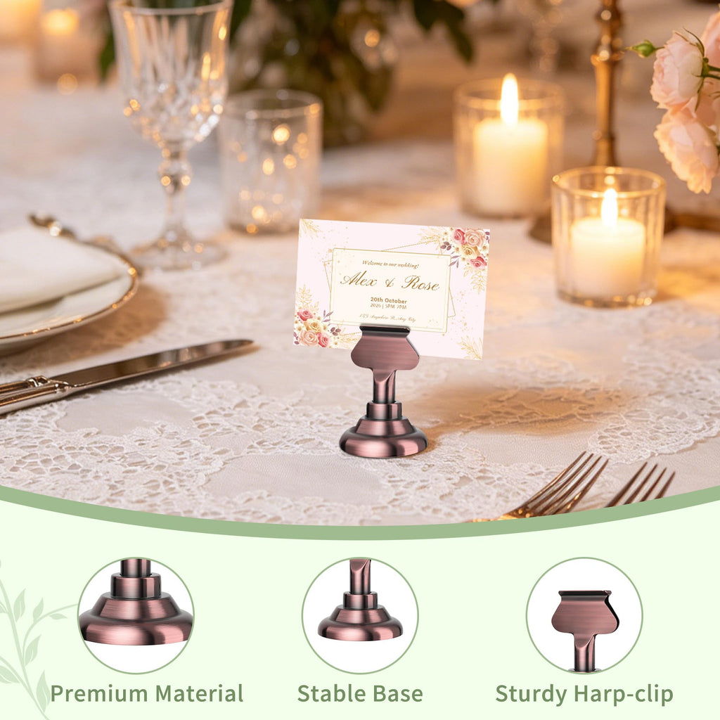 16-Piece Gold Table Card Holders for Weddings & Events