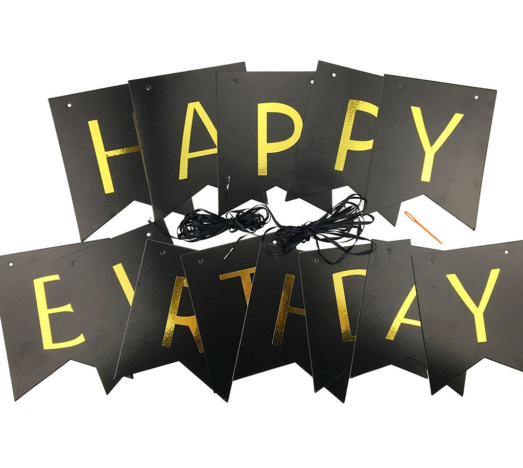 Pre-Strung Happy Birthday Bunting Banner for Party Decor