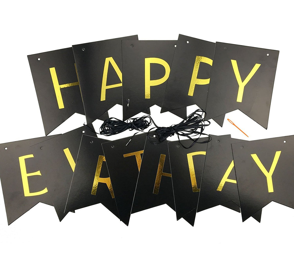 Pre-Strung Happy Birthday Bunting Banner for Party Decor