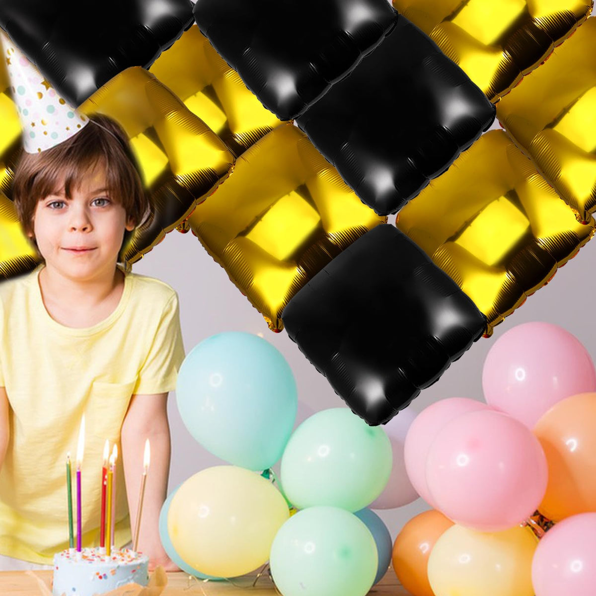 50-Piece Double-Sided Link Foil Balloons for Party Decor