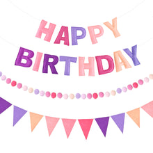 3-Piece Pre-Strung 3D Happy Birthday Banner Set