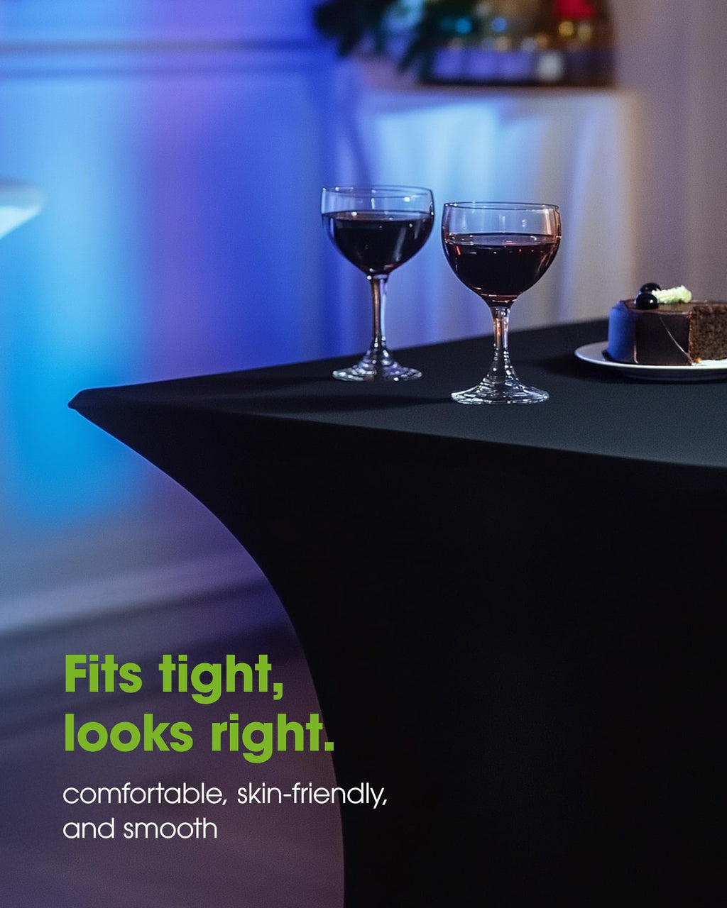 2-Pack Fitted Spandex Tablecloths for Parties & Events