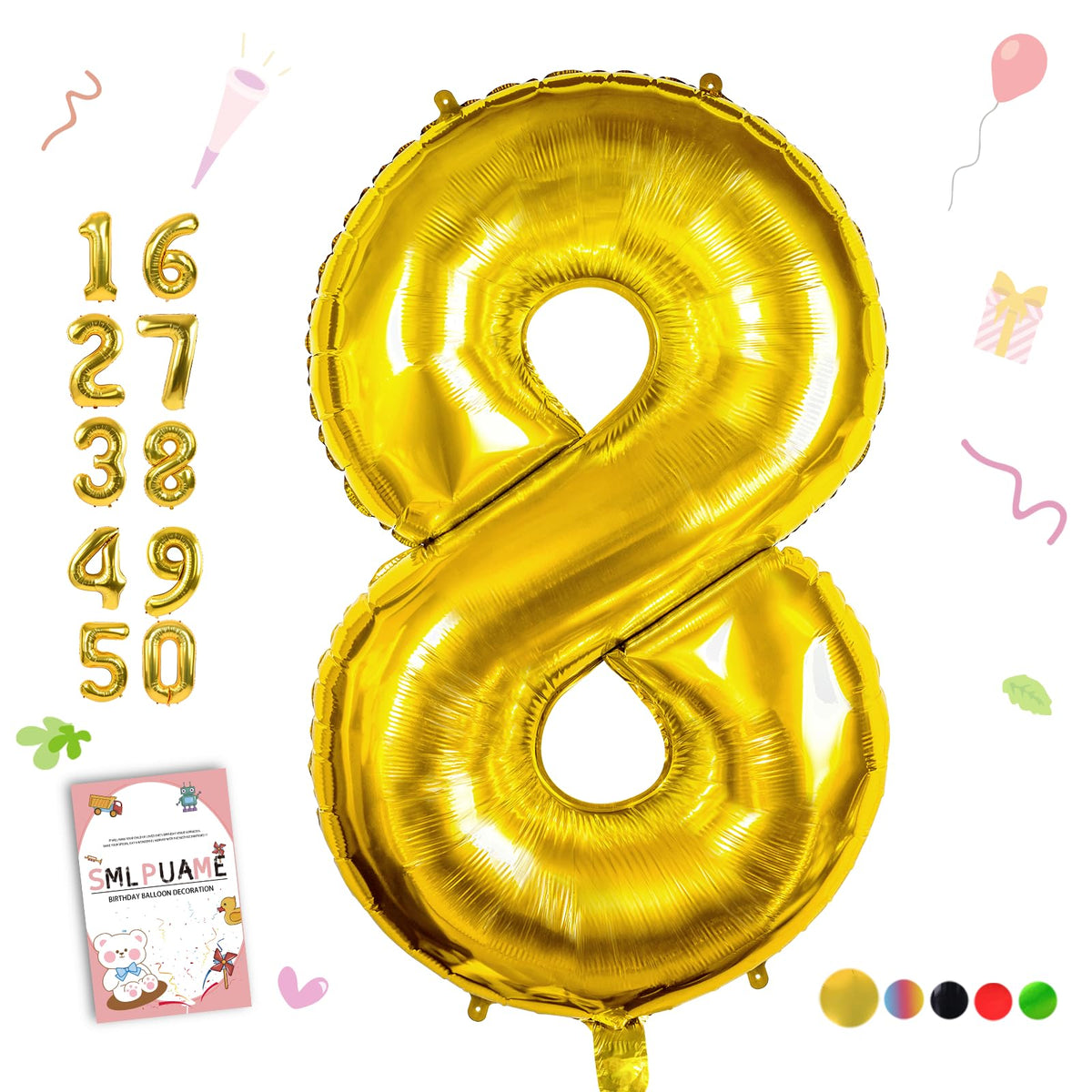 40-Inch Jumbo Foil Number Balloon for Birthday Parties