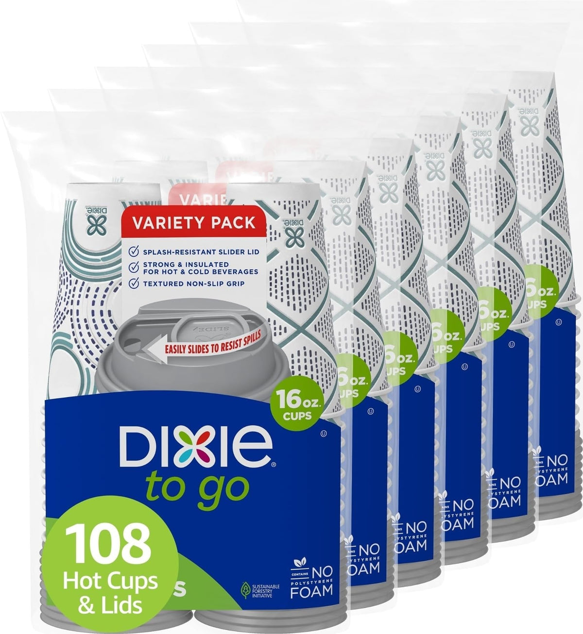 156-Count 12-Ounce Insulated Paper Cups with Lids