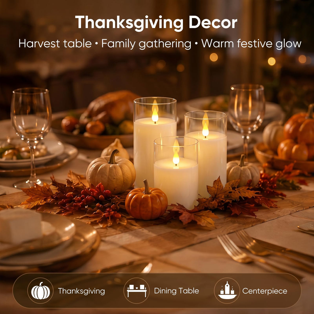 Homemory Acrylic Flameless Candle Set for Party Decor