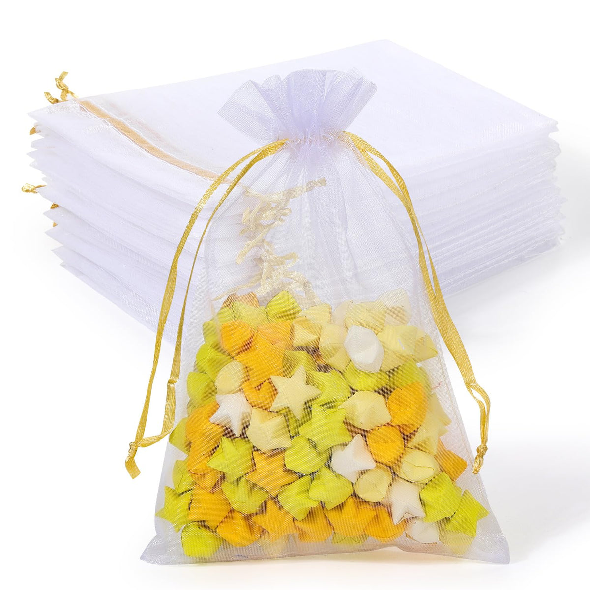 4 x 4.7-Inch Sheer Organza Favor Bags for Weddings