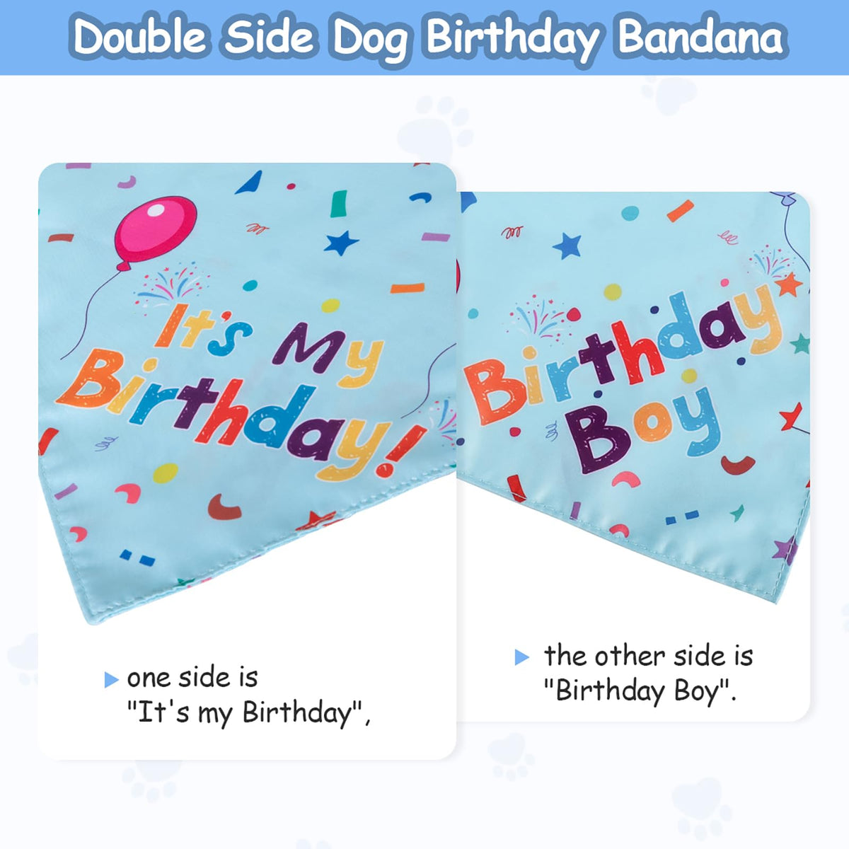 Dog Birthday Bandana & Party Hat Set with Number Charms