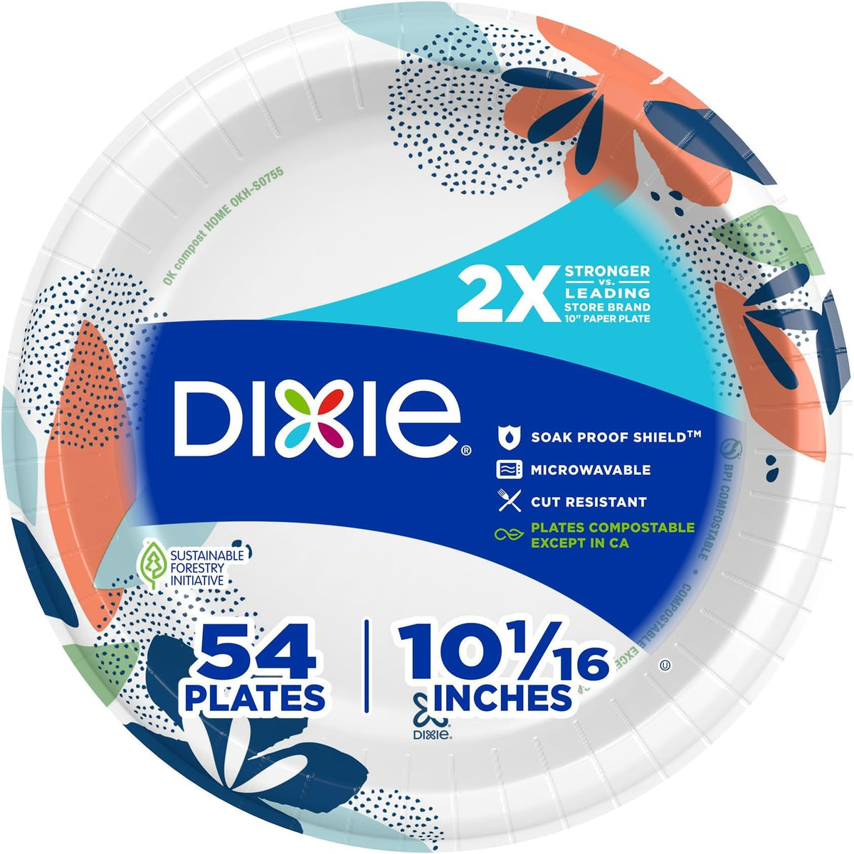 54-Count 10-Inch Heavy-Duty Disposable Paper Plates