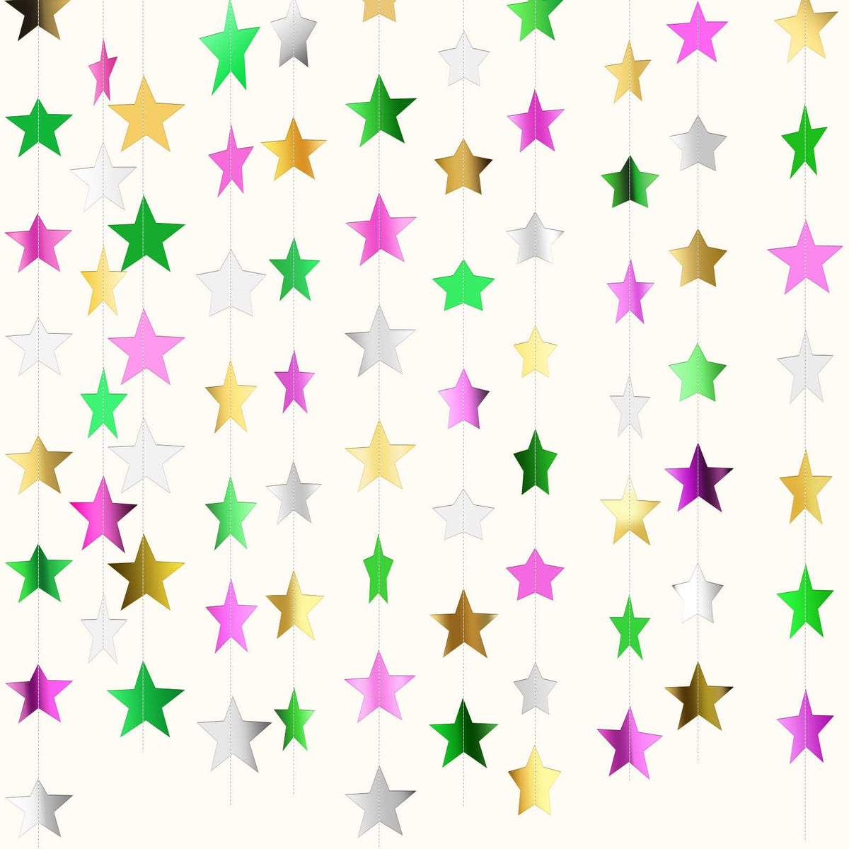 130-Foot Star Garland Banner for Parties & Event Decor