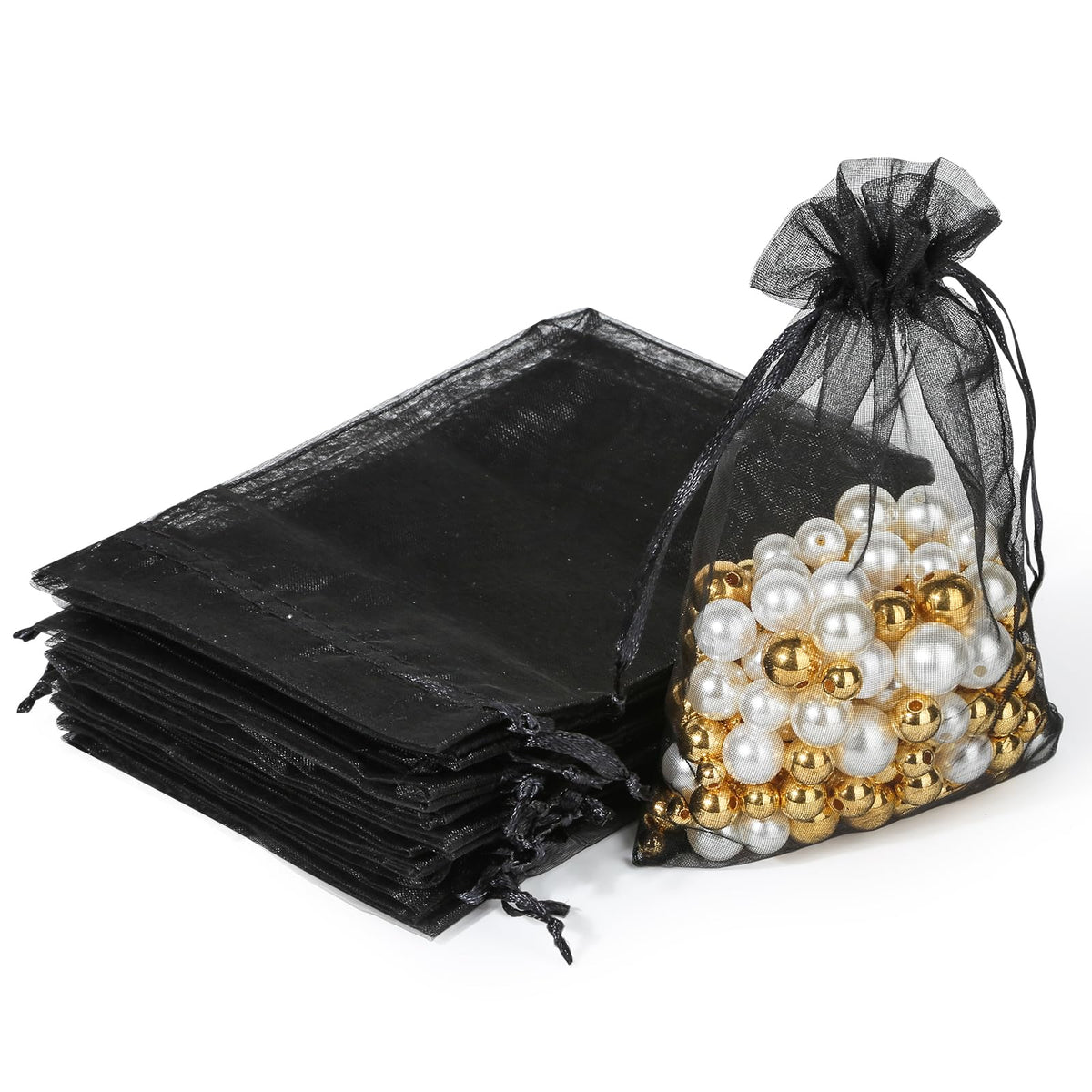 4 x 4.7-Inch Sheer Organza Favor Bags for Weddings