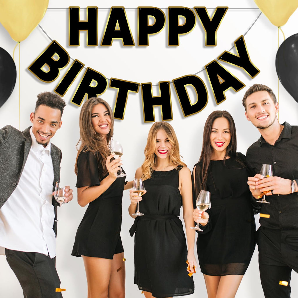 Pre-Strung Happy Birthday Banner for Party Decorations