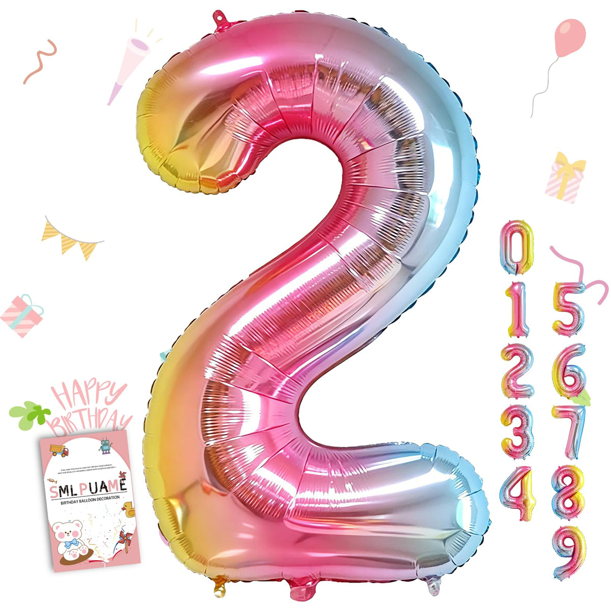 40-Inch Jumbo Foil Number Balloon for Birthday Parties