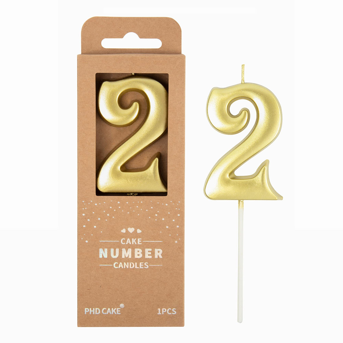 Large Elegant Number Candle for Birthday Cake Celebrations