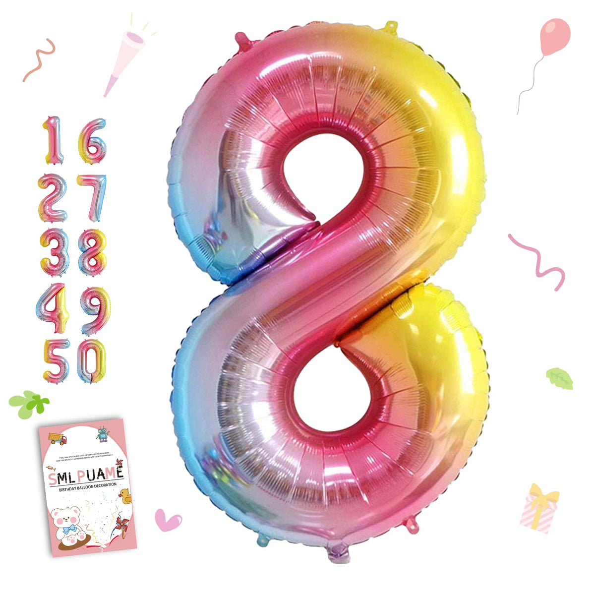 40-Inch Jumbo Foil Number Balloon for Birthday Parties