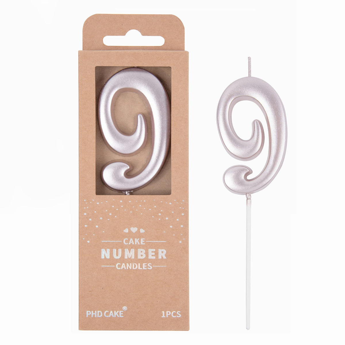 Large Elegant Number Candle for Birthday Cake Celebrations