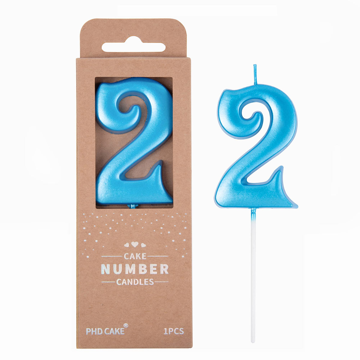 Large Elegant Number Candle for Birthday Cake Celebrations