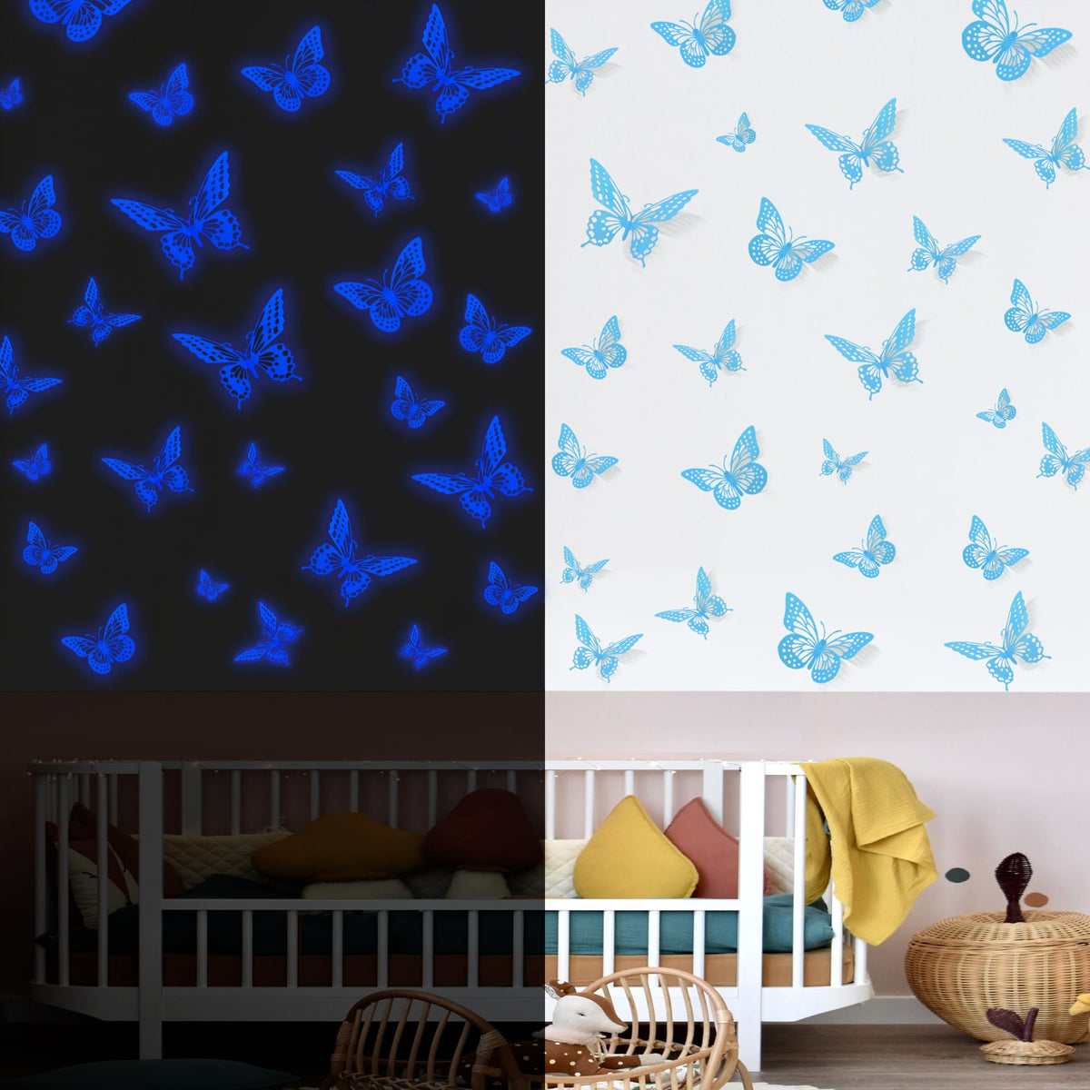 48-Piece 3D Butterfly Wall Sticker Set for Party Decor