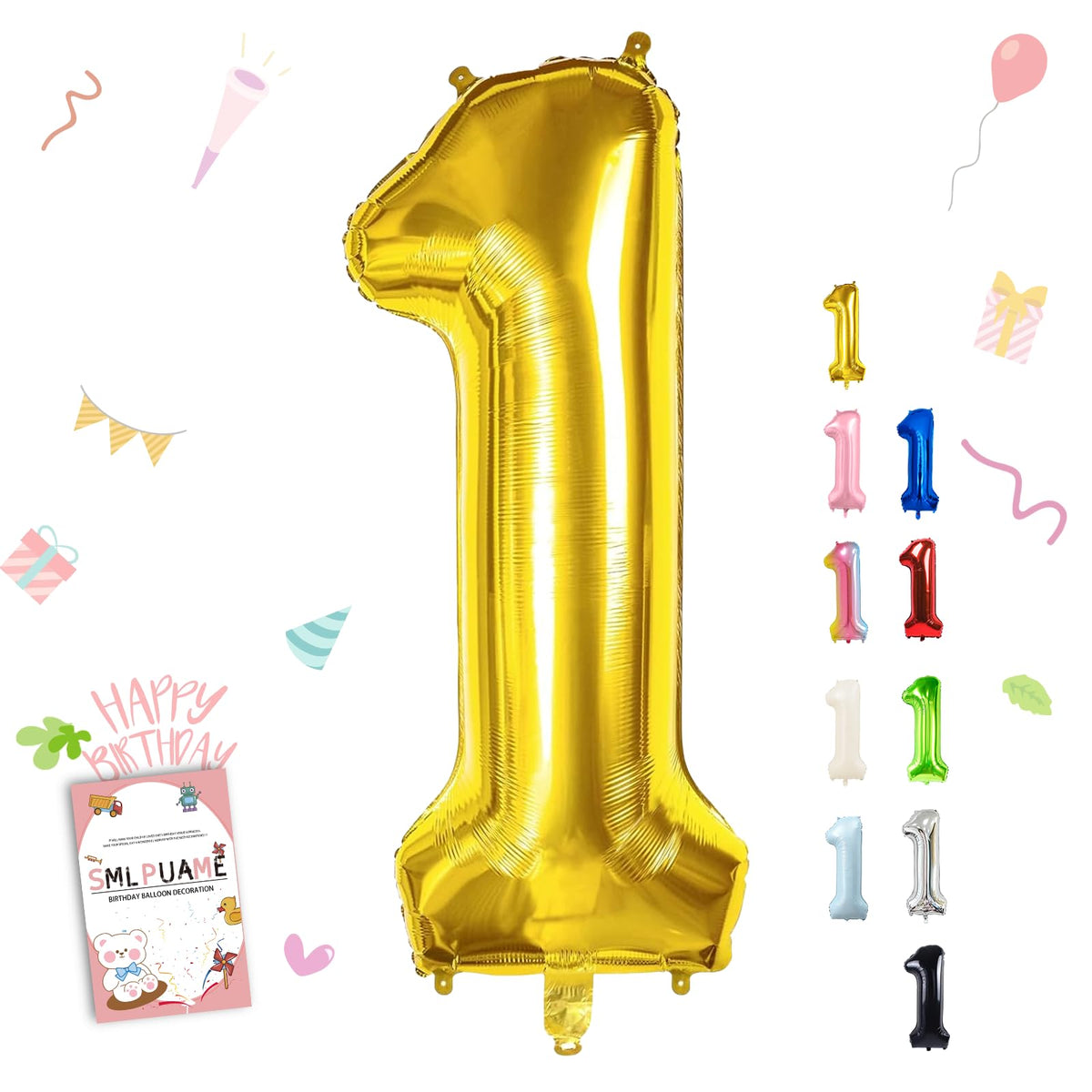 40-Inch Jumbo Foil Number Balloon for Birthday Parties