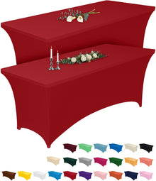2-Pack Fitted Spandex Tablecloths for Parties & Events