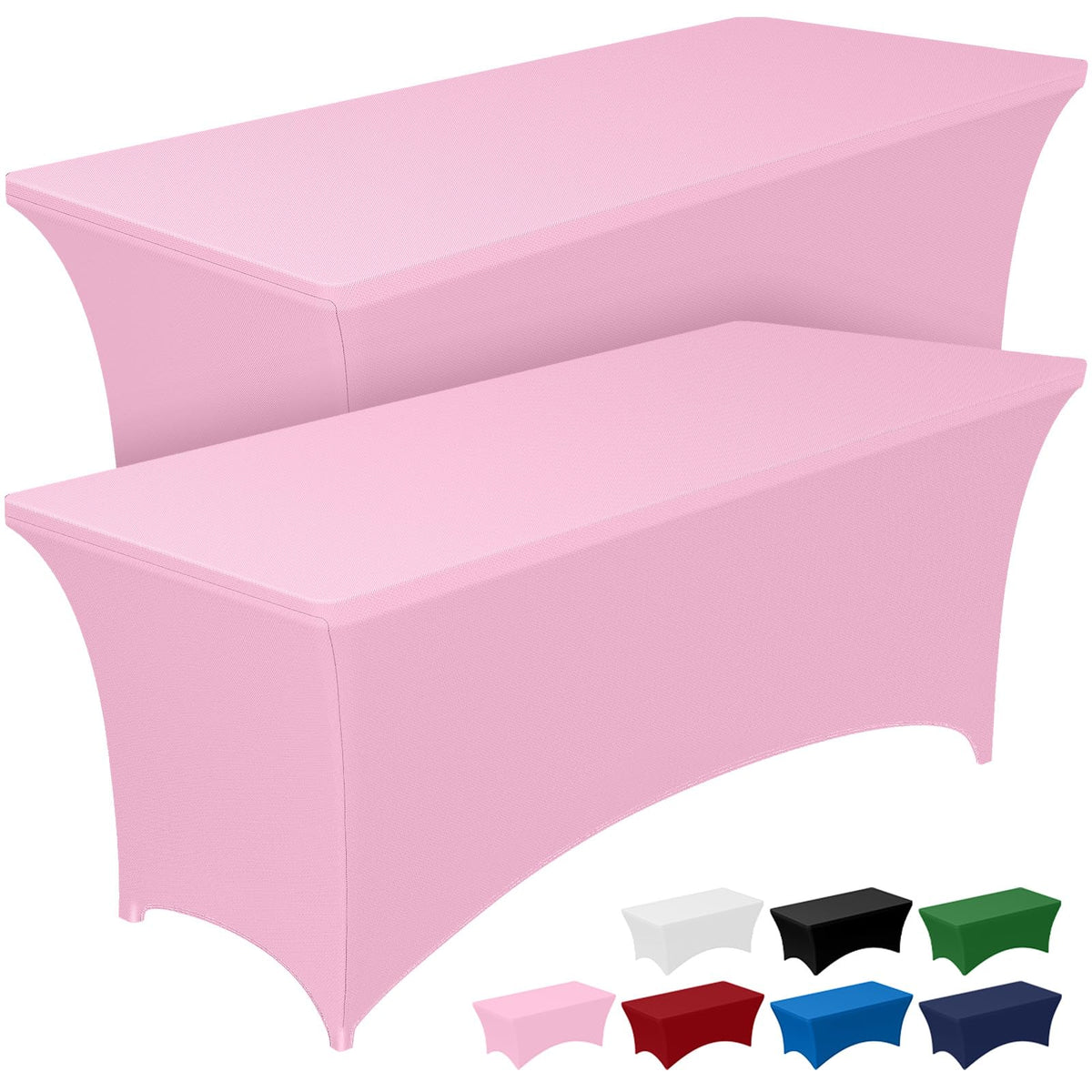 2-Pack Fitted Spandex Tablecloths for Parties & Events