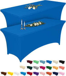 2-Pack Fitted Spandex Tablecloths for Parties & Events