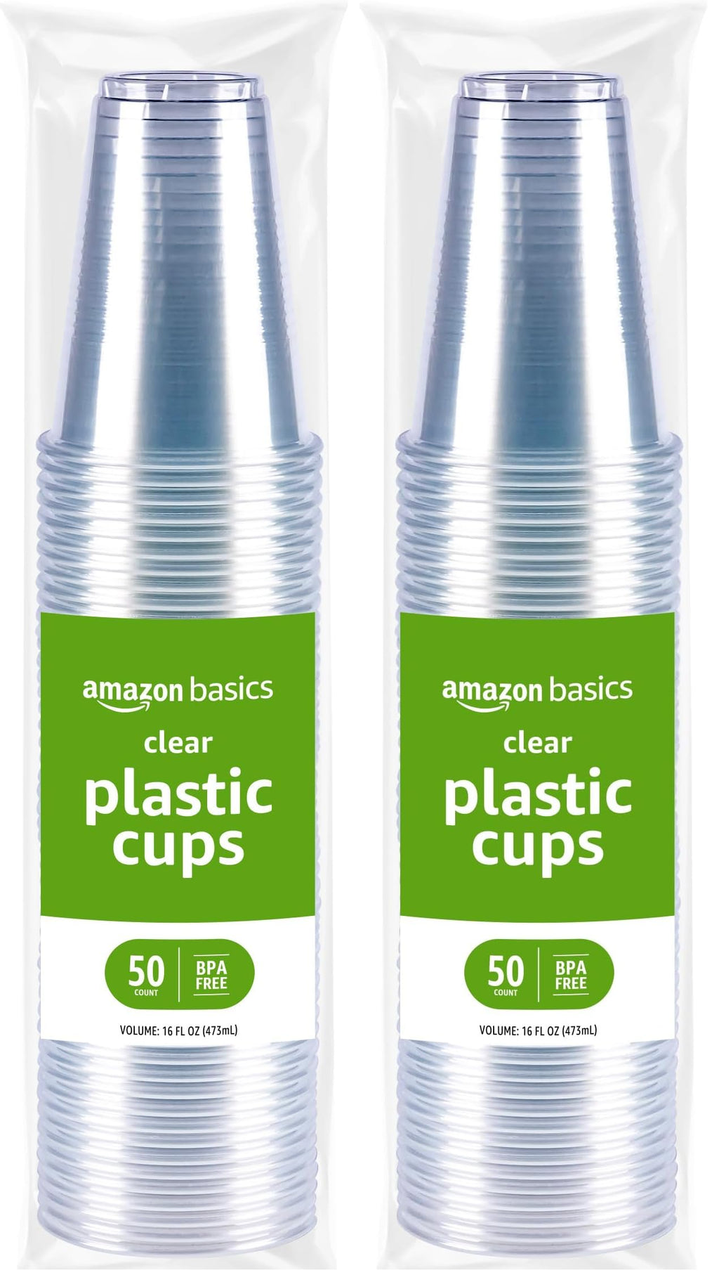 Amazon Basics Disposable Clear Plastic Cups