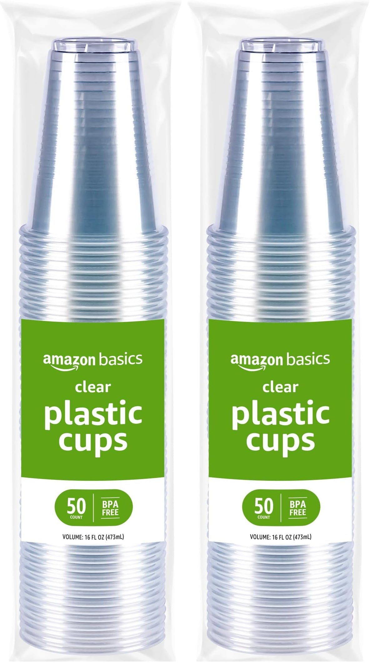 Amazon Basics Disposable Clear Plastic Cups