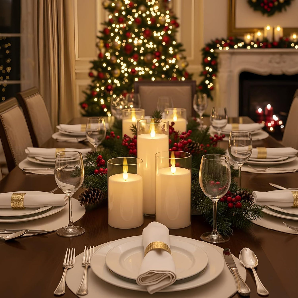 Homemory Acrylic Flameless Candle Set for Party Decor
