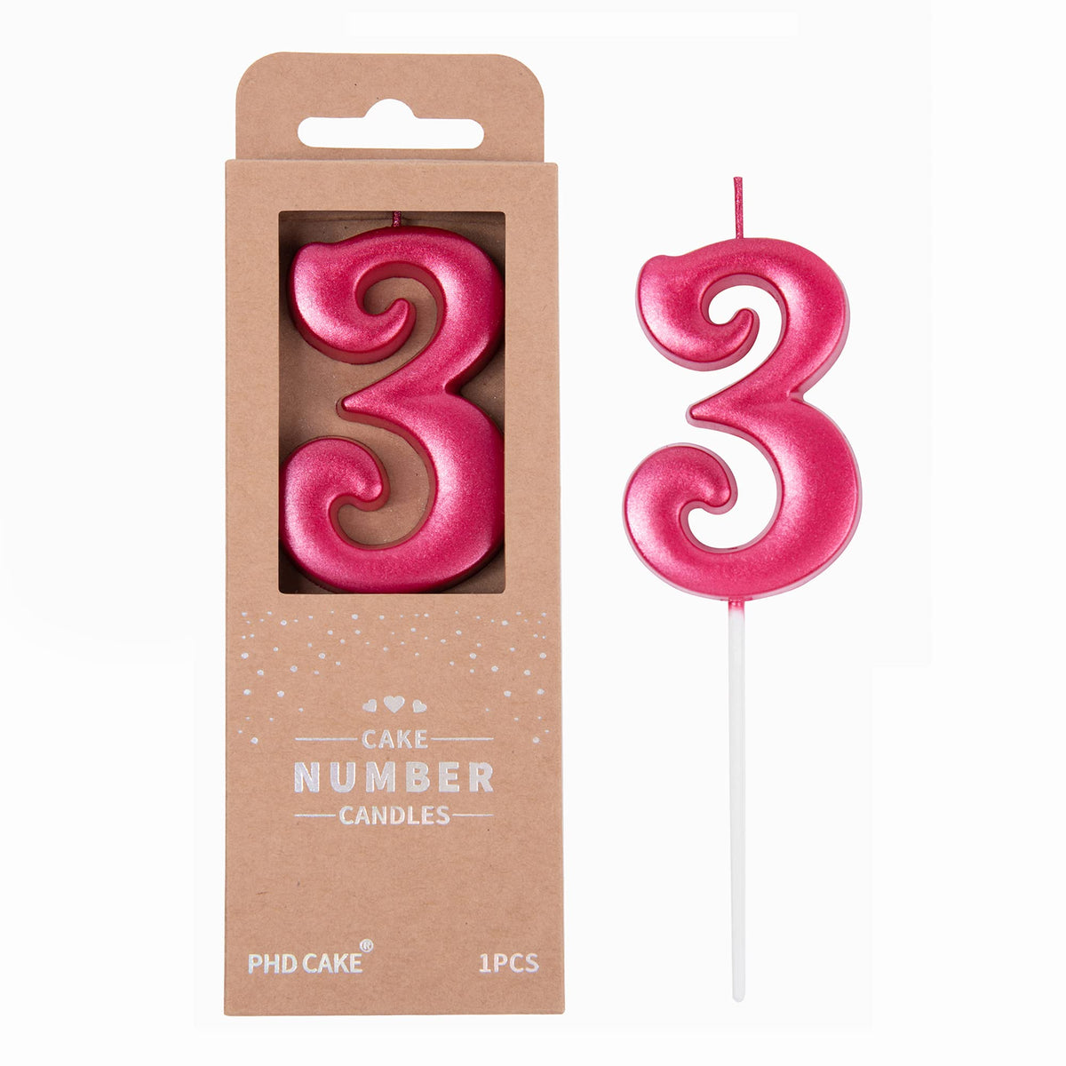 Large Elegant Number Candle for Birthday Cake Celebrations